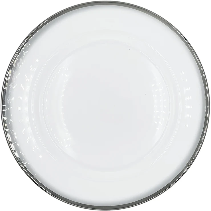 Glass Rimmed Charger in Silver