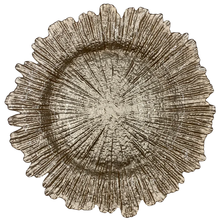 Starburst Glass Charger in Champagne