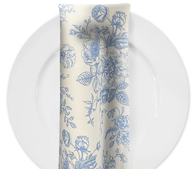 Light Blue French Toile printed napkin